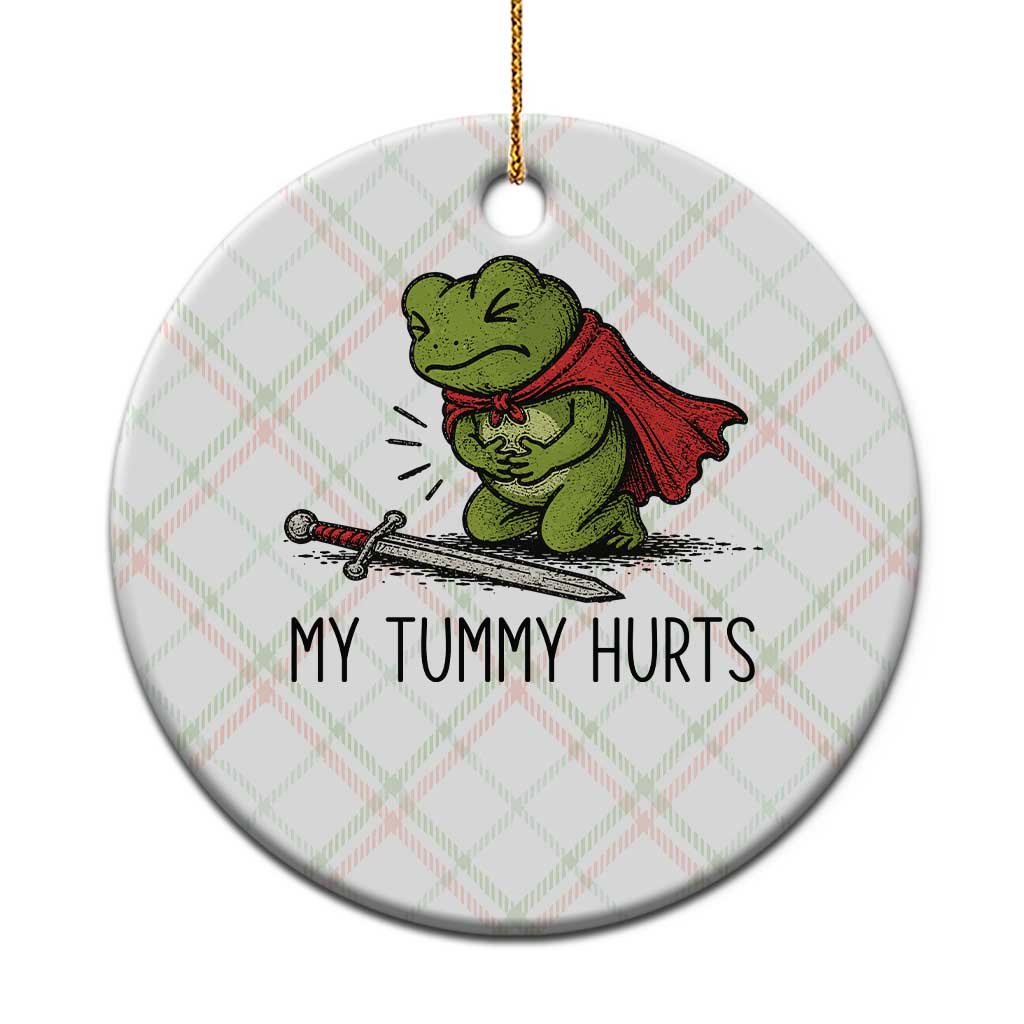 Tummy Hurts Funny Medieval Frog Ceramic Ornament Dark Fantasy Meme TS10 1pc Christmas Plaid Print Your Wear
