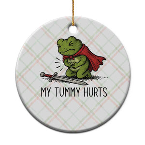 Tummy Hurts Funny Medieval Frog Ceramic Ornament Dark Fantasy Meme TS10 1pc Christmas Plaid Print Your Wear