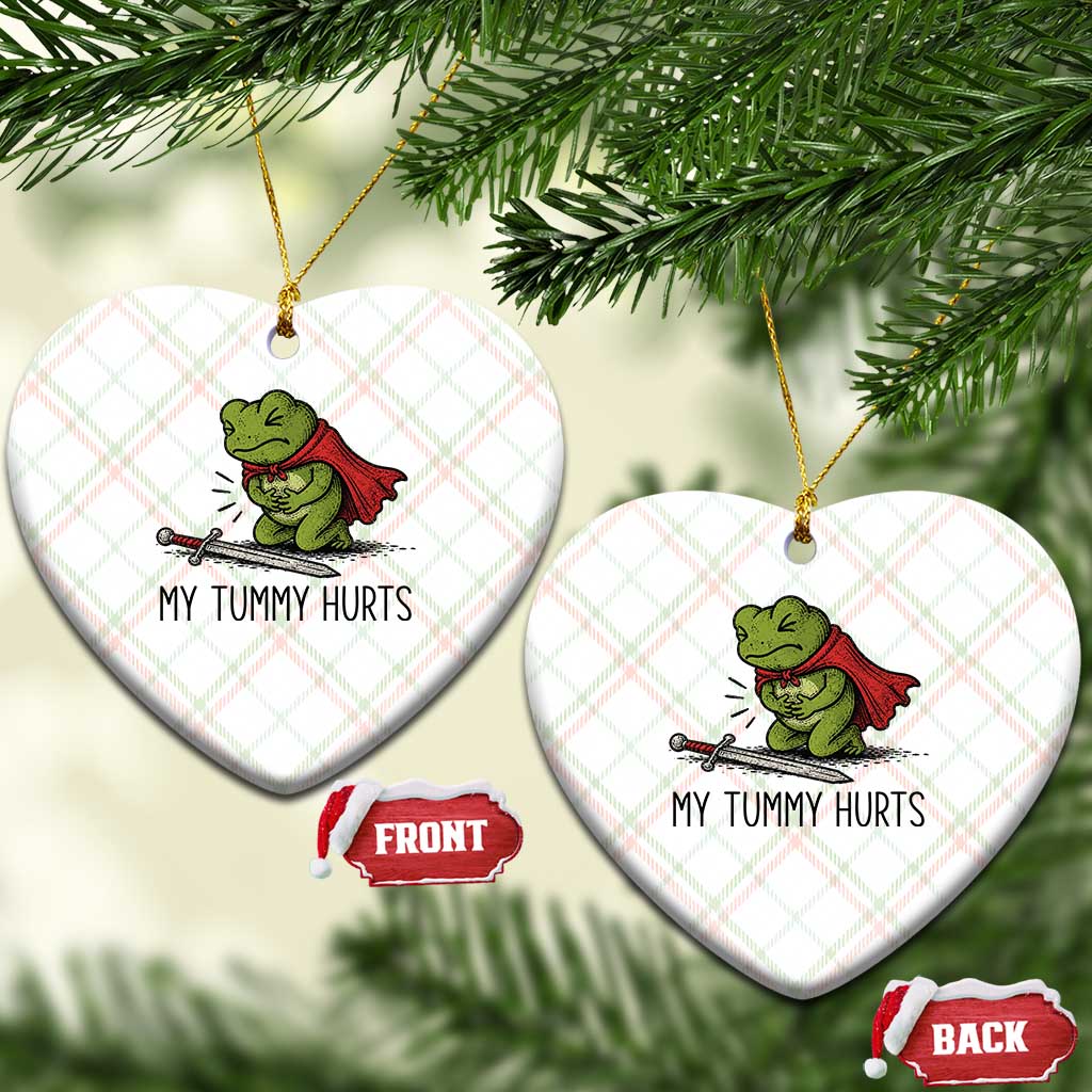Tummy Hurts Funny Medieval Frog Ceramic Ornament Dark Fantasy Meme TS10 Print Your Wear