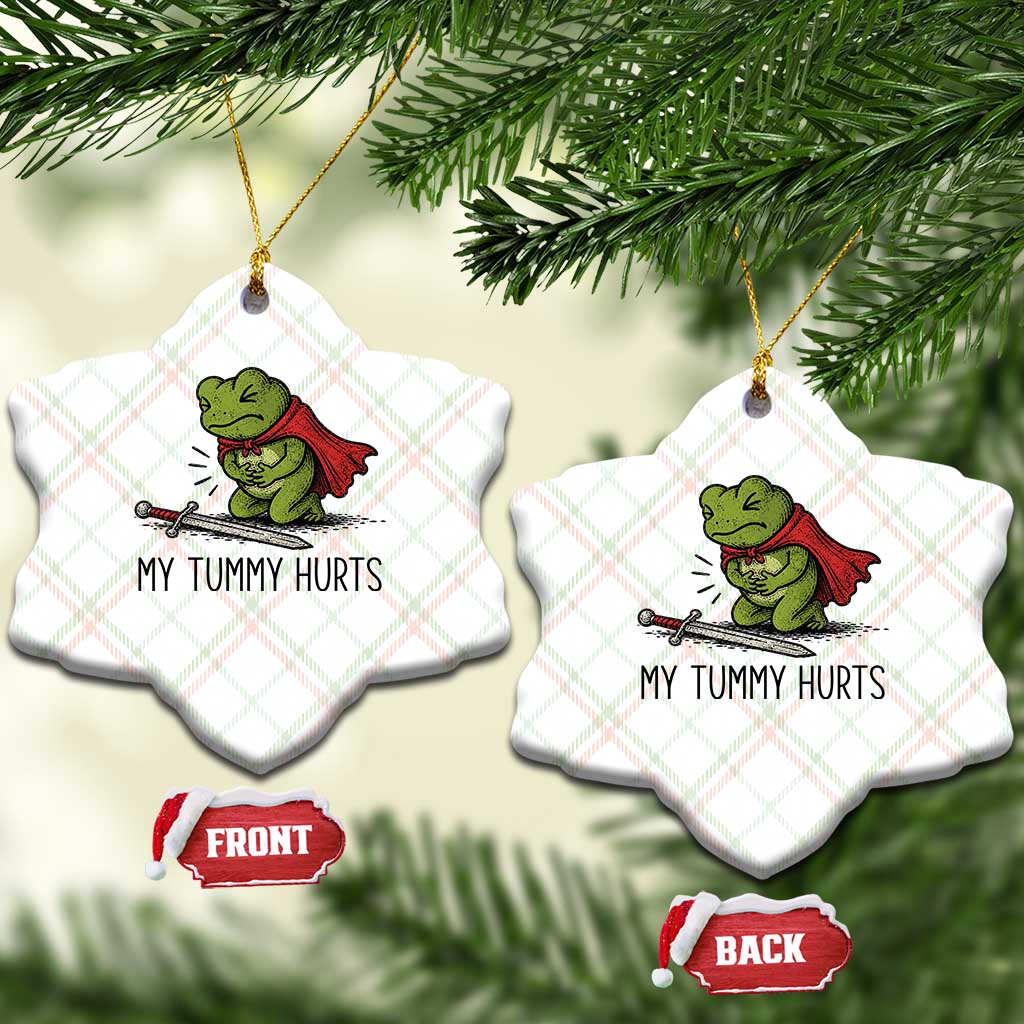 Tummy Hurts Funny Medieval Frog Ceramic Ornament Dark Fantasy Meme TS10 Print Your Wear