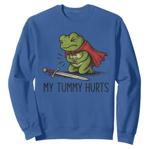 Tummy Hurts Funny Medieval Frog Sweatshirt Dark Fantasy Meme TS10 Royal Blue Print Your Wear