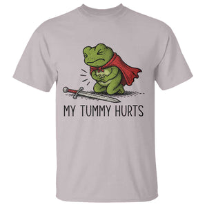Tummy Hurts Funny Medieval Frog T Shirt Dark Fantasy Meme TS10 Ice Gray Print Your Wear