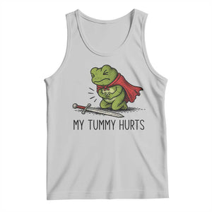Tummy Hurts Funny Medieval Frog Tank Top Dark Fantasy Meme TS10 Ash Print Your Wear