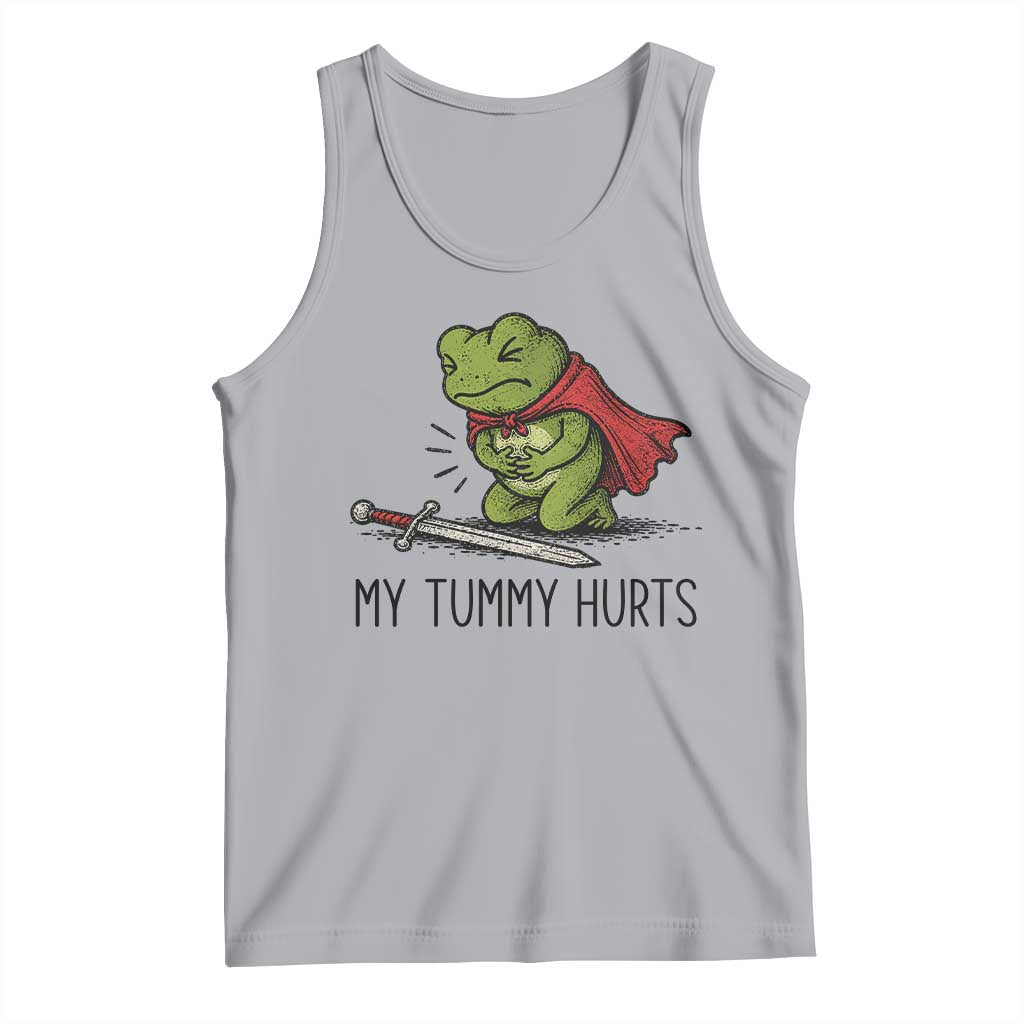 Tummy Hurts Funny Medieval Frog Tank Top Dark Fantasy Meme TS10 Athletic Heather Print Your Wear
