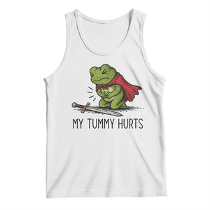 Tummy Hurts Funny Medieval Frog Tank Top Dark Fantasy Meme TS10 White Print Your Wear