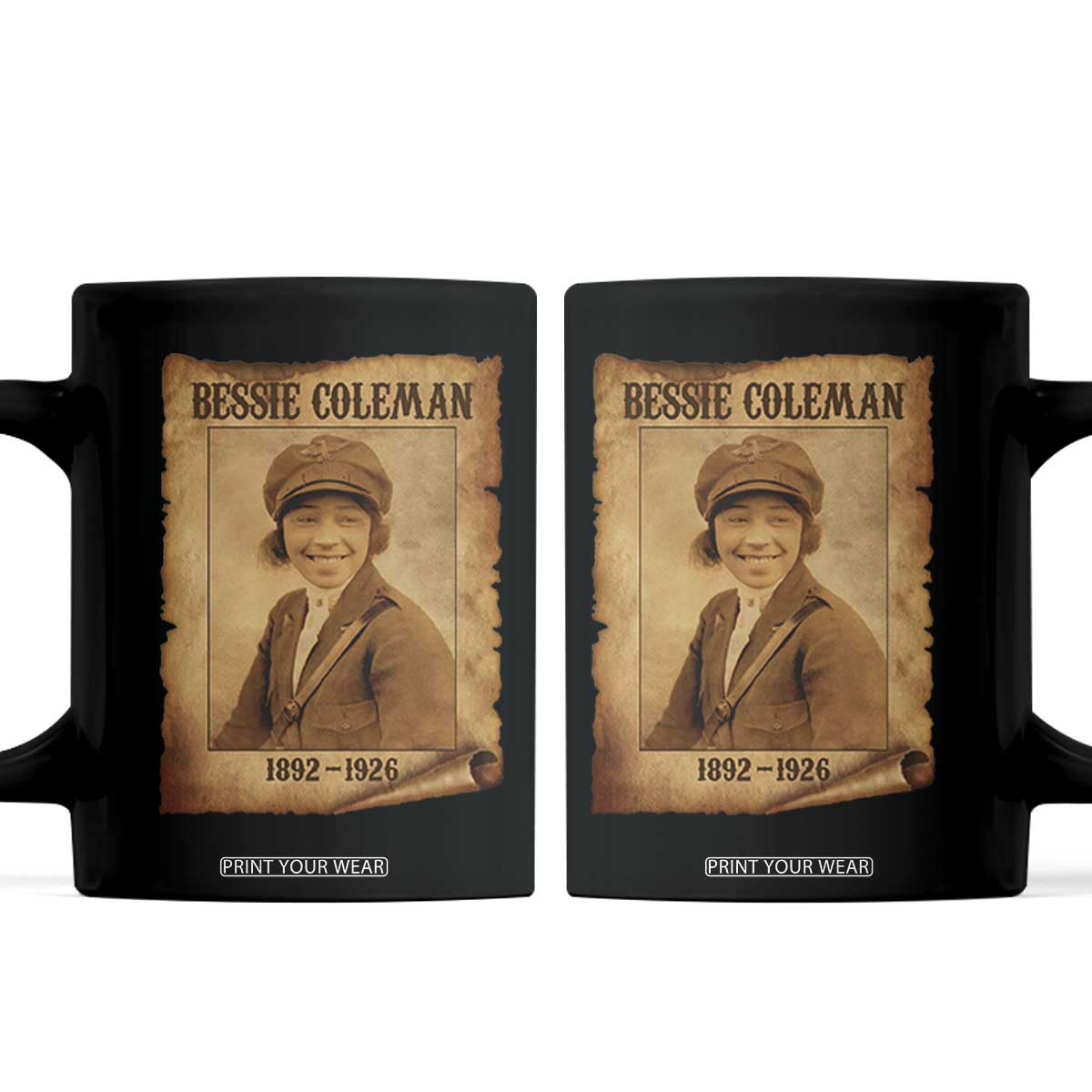 Bessie Coleman First African American Female Pilot Coffee Mug Black History TS10 Black Print Your Wear