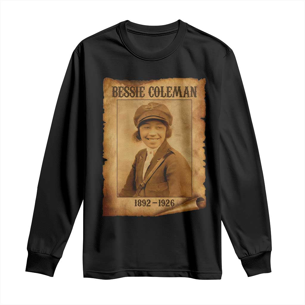 Bessie Coleman First African American Female Pilot Long Sleeve Shirt Black History TS10 Black Print Your Wear