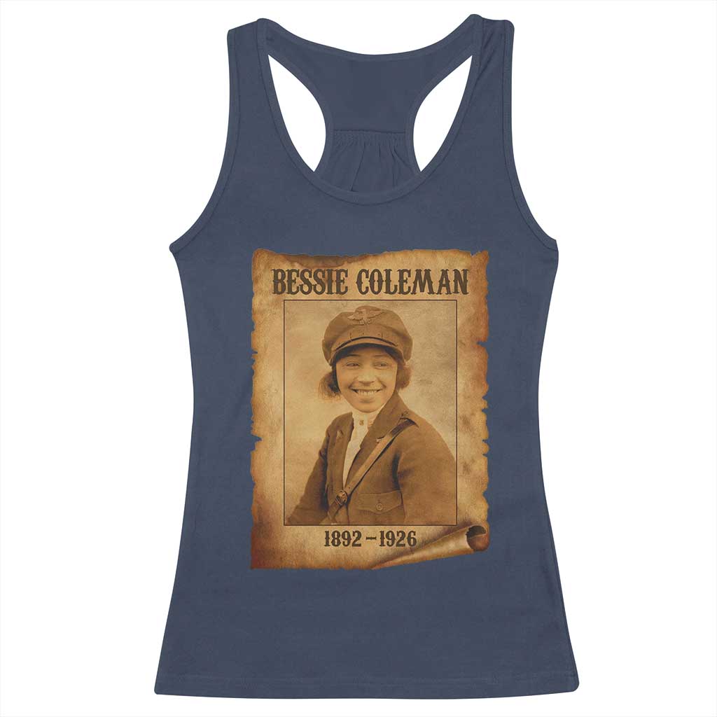 Bessie Coleman First African American Female Pilot Racerback Tank Top Black History TS10 Navy Print Your Wear