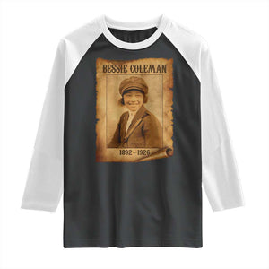 Bessie Coleman First African American Female Pilot Raglan Shirt Black History TS10 Black White Print Your Wear