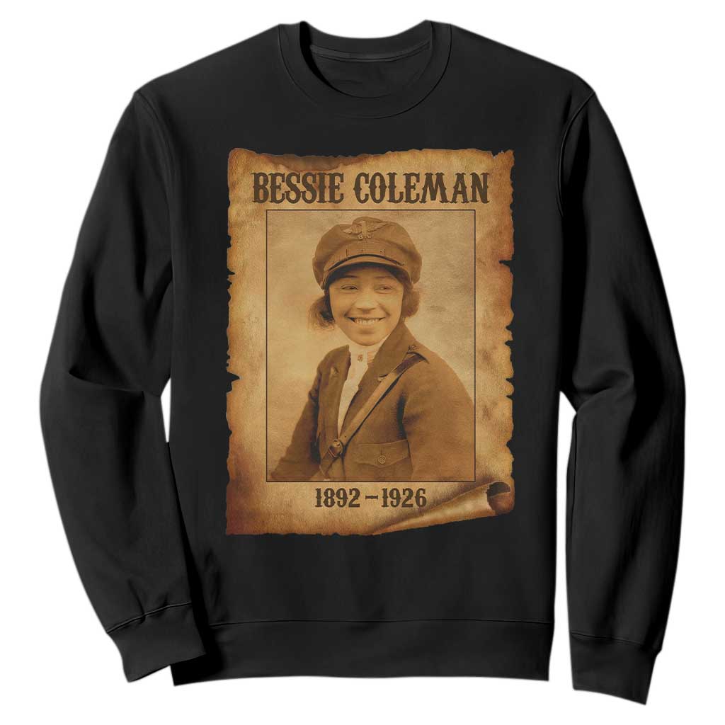 Bessie Coleman First African American Female Pilot Sweatshirt Black History TS10 Black Print Your Wear