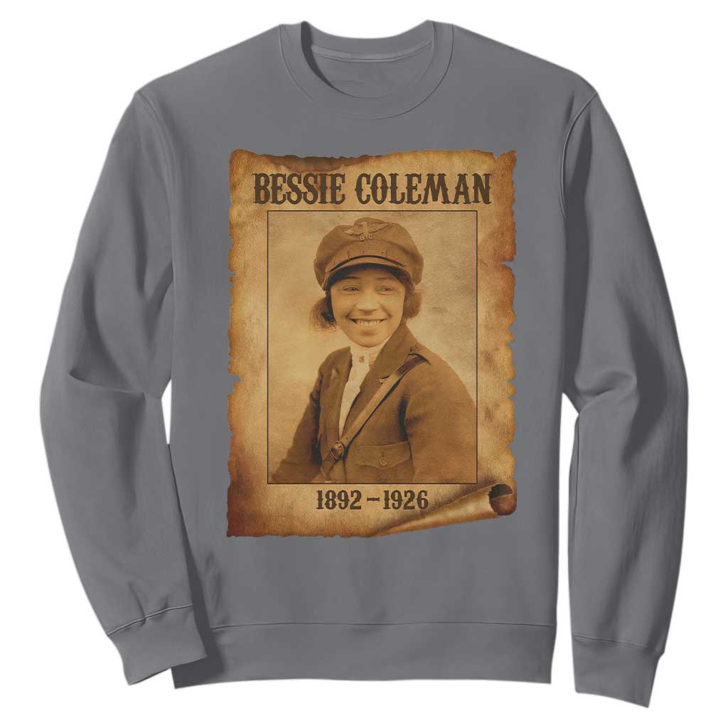 Bessie Coleman First African American Female Pilot Sweatshirt Black History TS10 Charcoal Print Your Wear