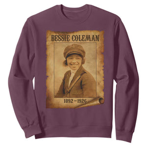 Bessie Coleman First African American Female Pilot Sweatshirt Black History TS10 Maroon Print Your Wear