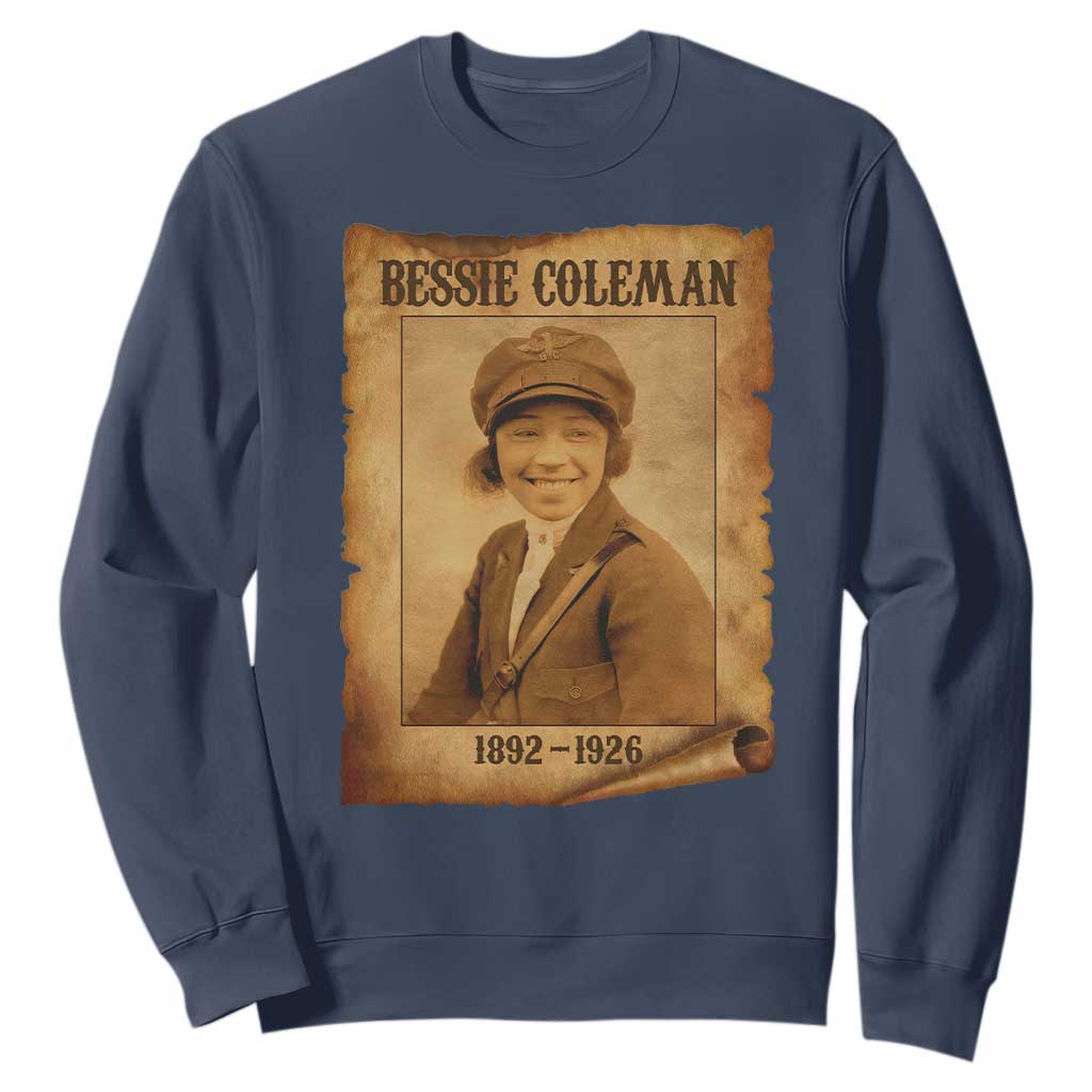 Bessie Coleman First African American Female Pilot Sweatshirt Black History TS10 Navy Print Your Wear
