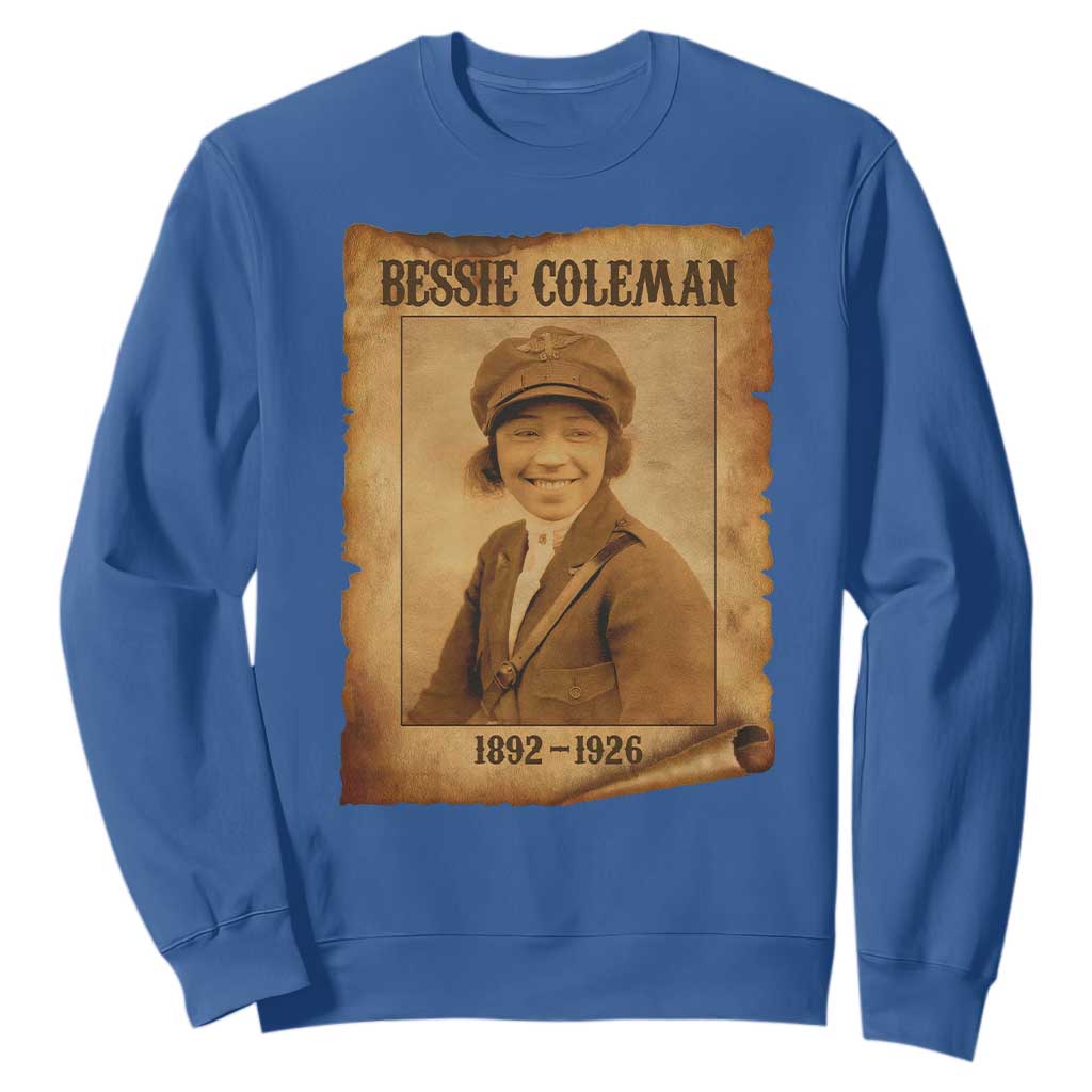 Bessie Coleman First African American Female Pilot Sweatshirt Black History TS10 Royal Blue Print Your Wear