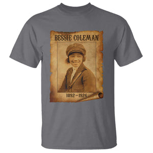 Bessie Coleman First African American Female Pilot T Shirt Black History TS10 Charcoal Print Your Wear
