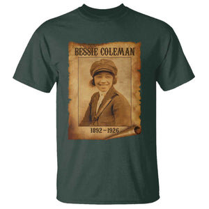 Bessie Coleman First African American Female Pilot T Shirt Black History TS10 Dark Forest Green Print Your Wear