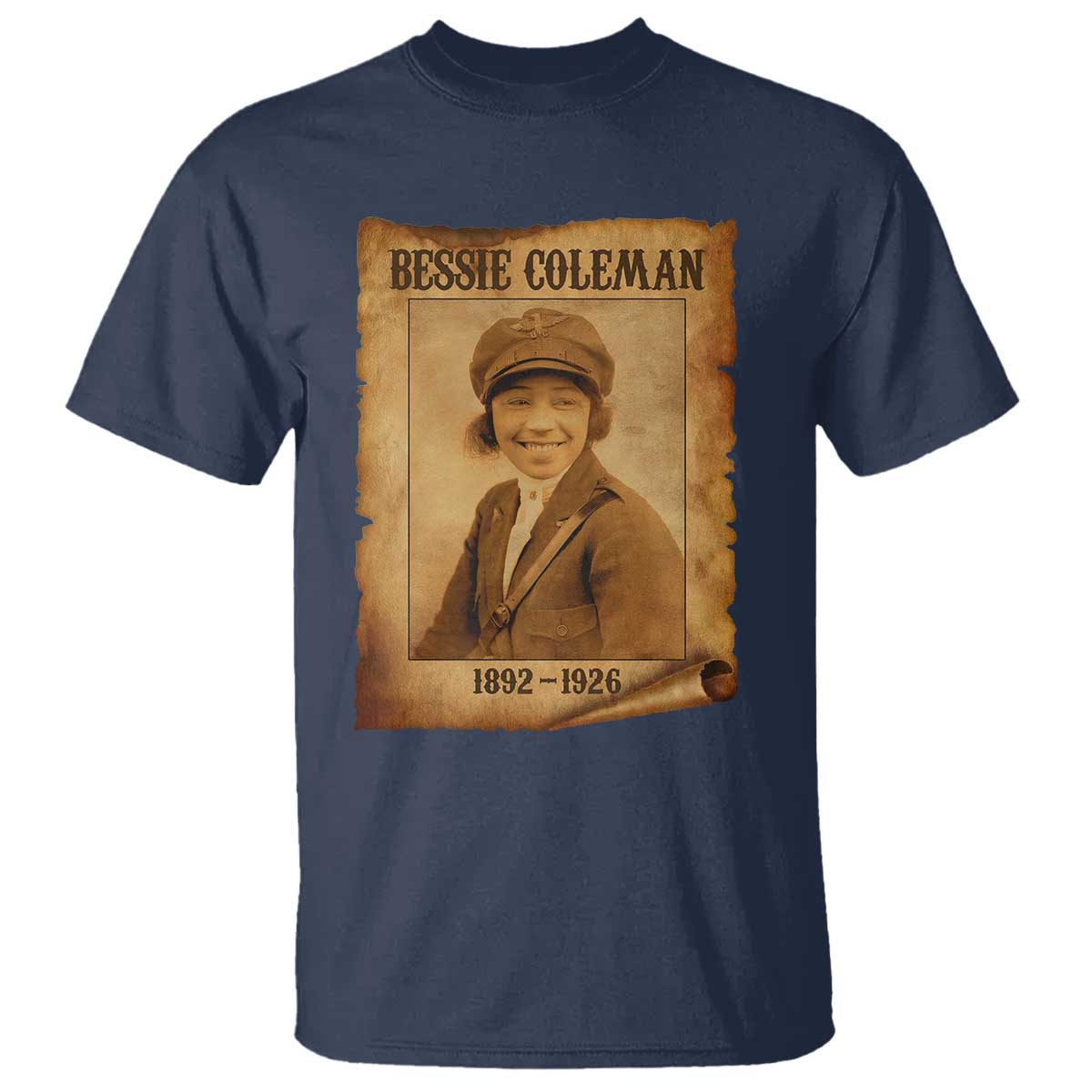 Bessie Coleman First African American Female Pilot T Shirt Black History TS10 Navy Print Your Wear