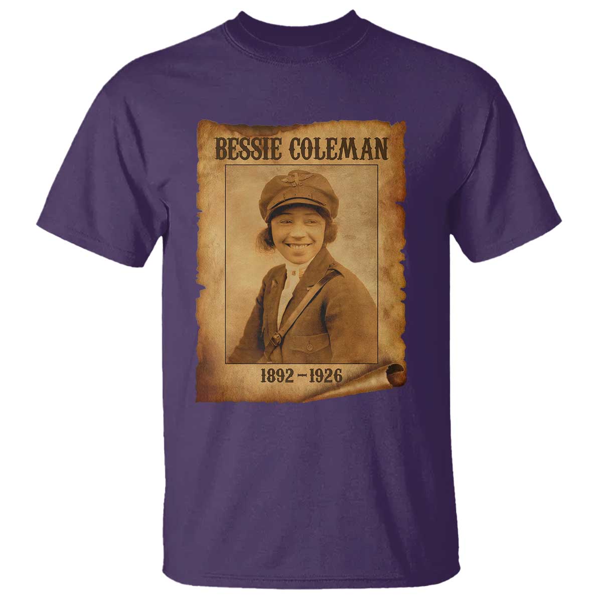 Bessie Coleman First African American Female Pilot T Shirt Black History TS10 Purple Print Your Wear
