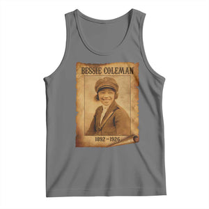 Bessie Coleman First African American Female Pilot Tank Top Black History TS10 Black Heather Print Your Wear