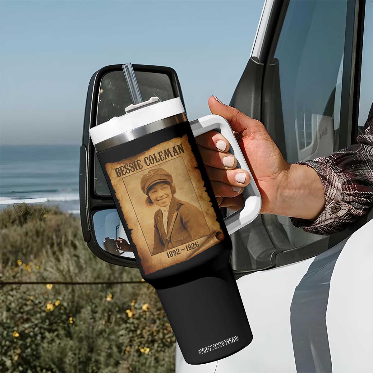 Bessie Coleman First African American Female Pilot Tumbler With Handle Black History TS10 Print Your Wear
