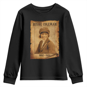 Bessie Coleman First African American Female Pilot Youth Sweatshirt Black History TS10 Black Print Your Wear