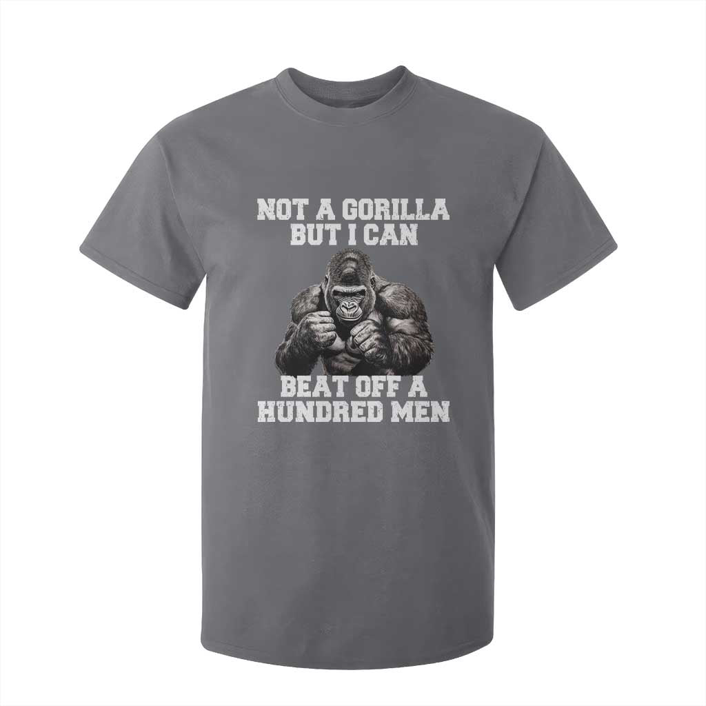 Funny Internet Meme T Shirt For Kid Not A Gorilla But I Can Beat Off 100 Men TS10 Charcoal Print Your Wear