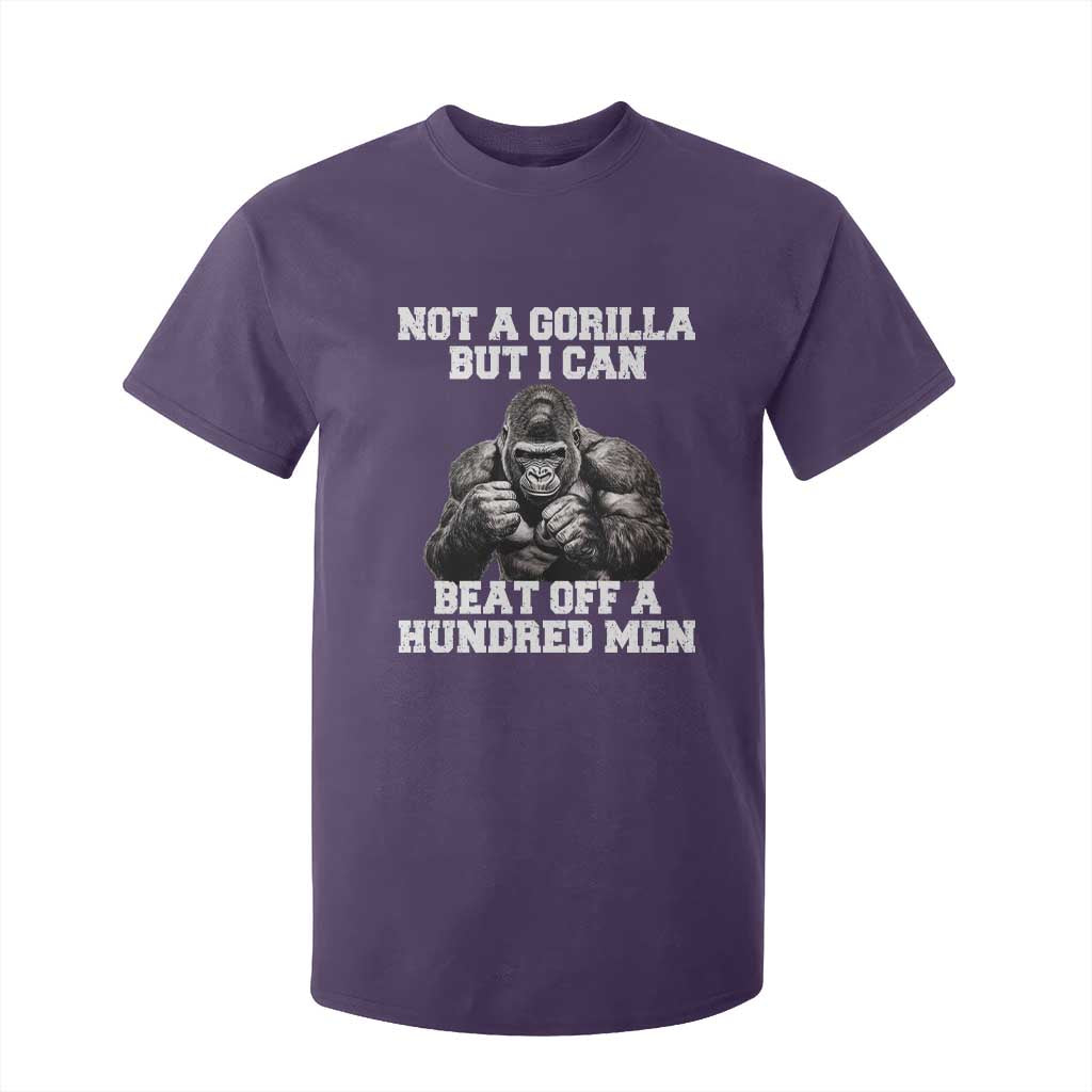 Funny Internet Meme T Shirt For Kid Not A Gorilla But I Can Beat Off 100 Men TS10 Purple Print Your Wear