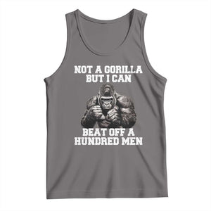 Funny Internet Meme Tank Top Not A Gorilla But I Can Beat Off 100 Men TS10 Deep Heather Print Your Wear