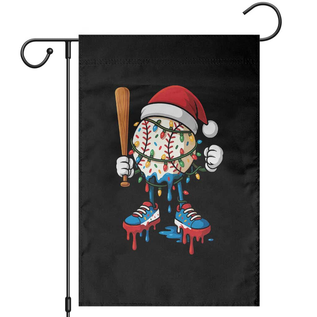 Christmas Baseball Ice Cream Drip Garden Flag Santa Sports Xmas Baseball Player TS10 Black Print Your Wear