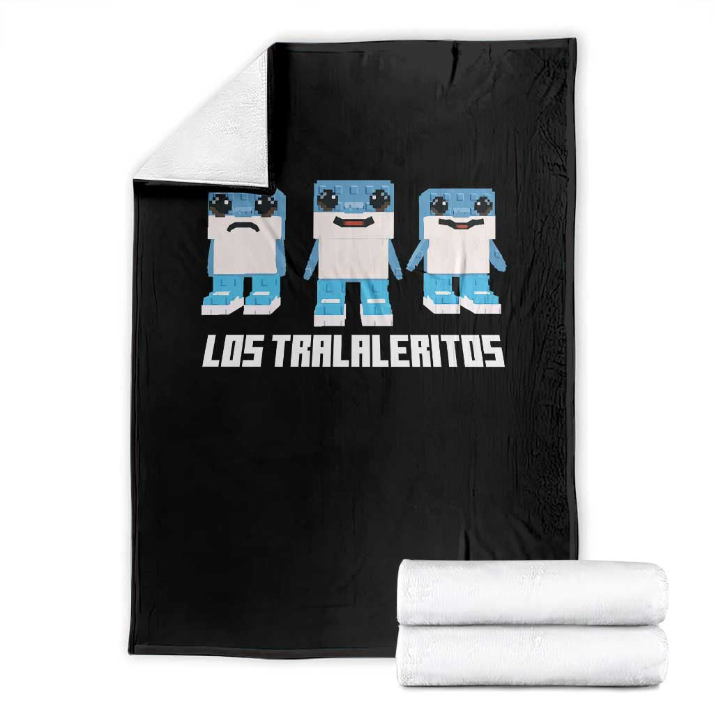 Italian Brainrot Meme Shark Throw Blanket Tralalero Tralala Los Tralaleritos Funny Animals TS10 Black Print Your Wear