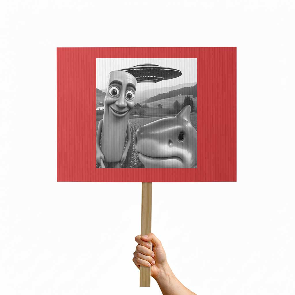 Funny Italian Brainrot Meme Protest Sign Funny Tung Tung Tung Sahur Tralalero Tralala Selfie TS10 Horizontal 18