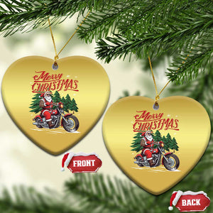 Christmas Motorcycle Santa Christmas Ornament Funny Motorbike Rider Grandpa Merry Xmas TS10 Heart Gold Print Your Wear