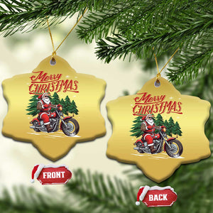 Christmas Motorcycle Santa Christmas Ornament Funny Motorbike Rider Grandpa Merry Xmas TS10 Snow Flake Gold Print Your Wear