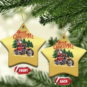 Christmas Motorcycle Santa Christmas Ornament Funny Motorbike Rider Grandpa Merry Xmas TS10 Star Gold Print Your Wear