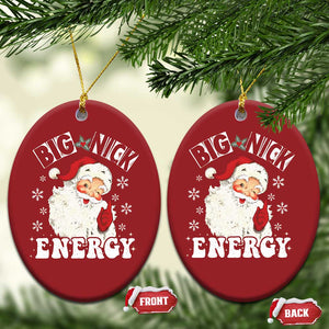 Santa Christmas Ornament Big Nick Energy TS10 Oval Red Print Your Wear