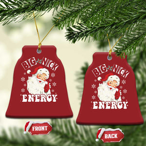 Santa Christmas Ornament Big Nick Energy TS10 Bell Flake Red Print Your Wear