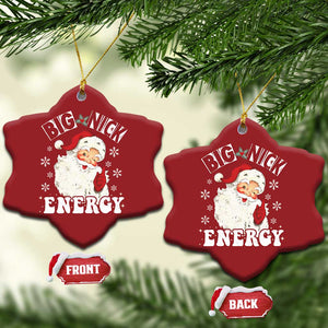 Santa Christmas Ornament Big Nick Energy TS10 Snow Flake Red Print Your Wear