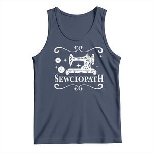 Sewing Lover Tank Top Sewciopath Quilter Gift TS10 Navy Print Your Wear