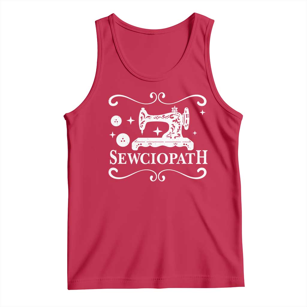 Sewing Lover Tank Top Sewciopath Quilter Gift TS10 Red Print Your Wear