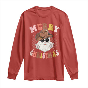 Christmas Cowboy Long Sleeve Shirt Vintage 90s Western Groovy Santa Claus Xmas Vibes TS10 Red Print Your Wear