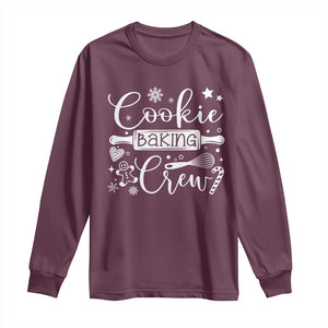 Family Baking Team Long Sleeve Shirt Funny Cookie Christmas Cookie Baking Crew TS10 Maroon Print Your Wear