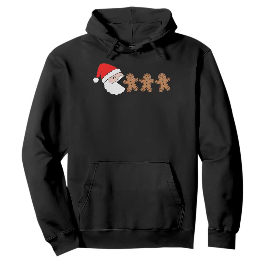 Funny Christmas Hoodie Santa Eating Gingerbread Men Gamer Men Women Kids TS10 Black Print Your Wear