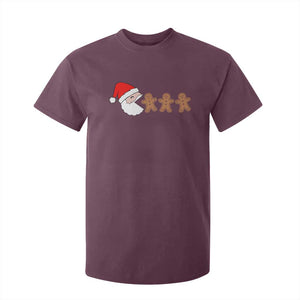 Funny Christmas T Shirt For Kid Santa Eating Gingerbread Men Gamer Men Women Kids TS10 Maroon Print Your Wear