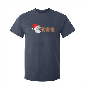 Funny Christmas T Shirt For Kid Santa Eating Gingerbread Men Gamer Men Women Kids TS10 Navy Print Your Wear