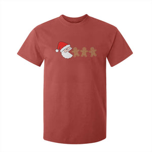 Funny Christmas T Shirt For Kid Santa Eating Gingerbread Men Gamer Men Women Kids TS10 Red Print Your Wear