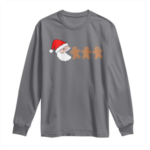 Funny Christmas Long Sleeve Shirt Santa Eating Gingerbread Men Gamer Men Women Kids TS10 Charcoal Print Your Wear