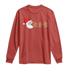 Funny Christmas Long Sleeve Shirt Santa Eating Gingerbread Men Gamer Men Women Kids TS10 Red Print Your Wear