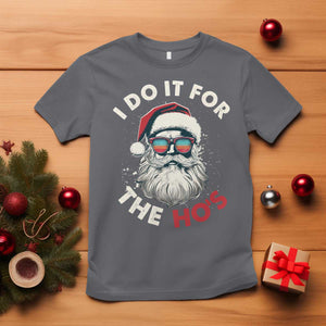 Funny Christmas T Shirt Santa I Do It For The Ho's TS10 Charcoal Print Your Wear