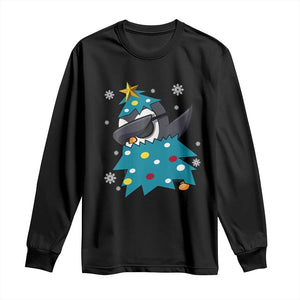 Christmas Penguin Long Sleeve Shirt Funny Animals Xmas Tree Lights Boys Kids TS10 Black Print Your Wear