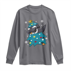 Christmas Penguin Long Sleeve Shirt Funny Animals Xmas Tree Lights Boys Kids TS10 Charcoal Print Your Wear